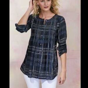 Soft Surroundings Plaid Top